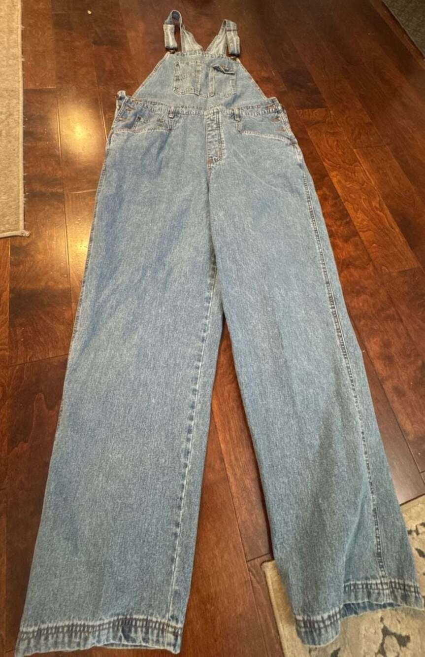 St. John's Bay Light Blue Denim Overalls Size X-Large Extra Grande